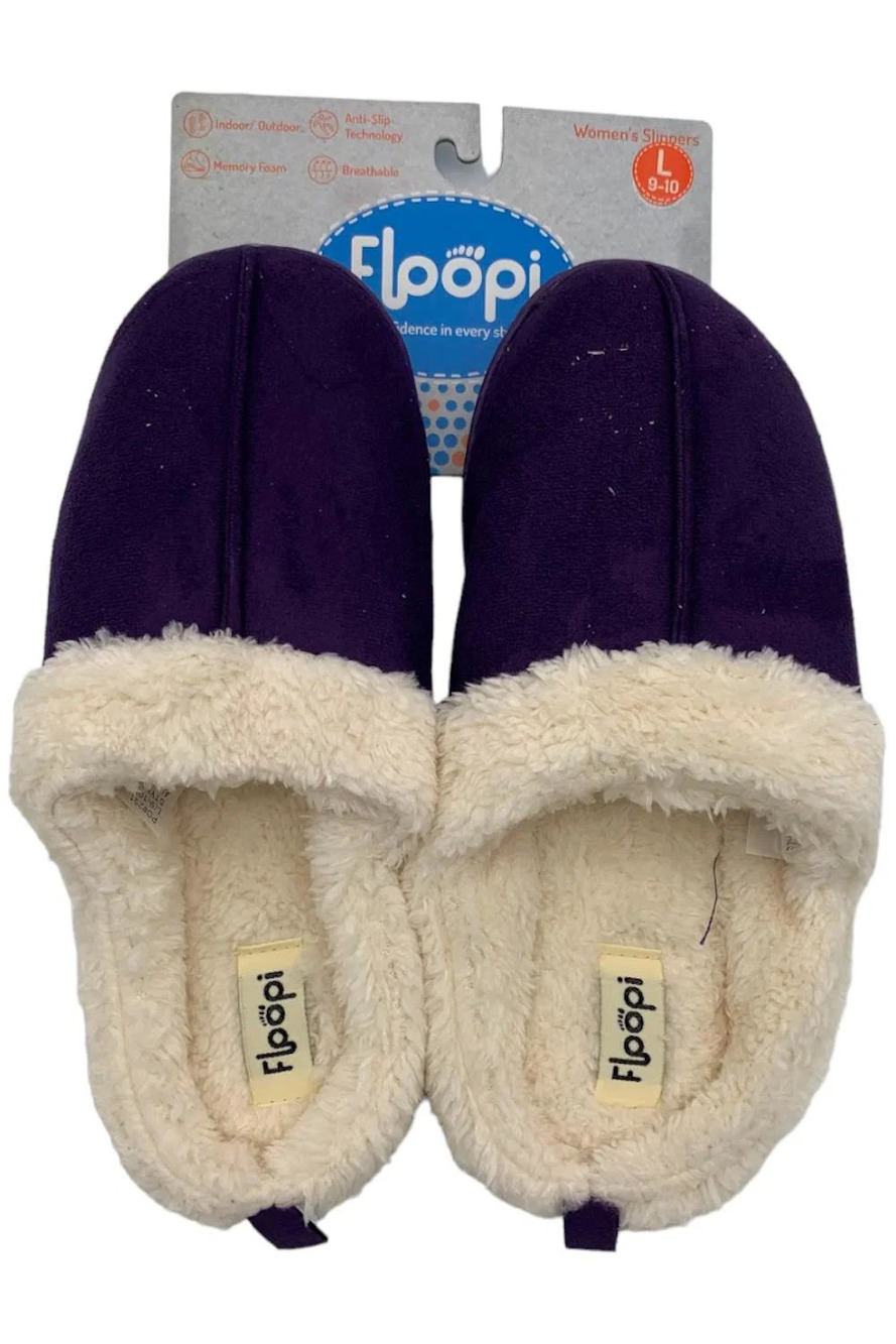 Floopi Women's Selene Faux Suede with Aztec Trim Clog Slipper Purple -